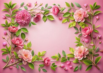 Fototapeta premium Aerial Photography: Elegant Floral Invitation Card Design