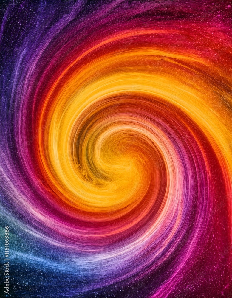 Poster abstract vortex of color with dynamic motion, creating a visually striking background