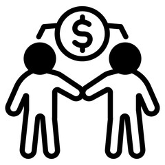 Obraz premium Business relationship Glyph Icon