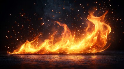 Vibrant fire icon with dynamic flames isolated on a transparent background great for energy heat or safetyrelated designs