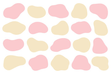 ゆるい流体シェイプのイラストセット ベクター ピンク ベージュ Fluid shape set