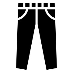 Jean Icon, Black And White Glyph Icon Vector