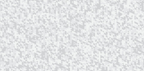	
Abstract geometric white and gray background seamless mosaic and low polygon triangle texture wallpaper. Triangle shape retro wall grid pattern geometric ornament tile vector square element.