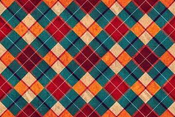 Argyle Seamless Fabric Texture Background - Classic Design