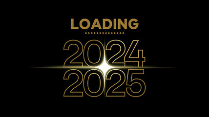 A Bold Graphic Design of 2024 and 2025 for New Year's Celebrations