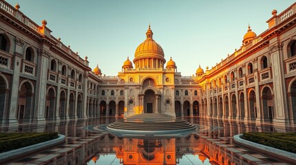 Grand Palace Courtyard Architecture, architecture, building, palace, dome, courtyard, arches, history, travel