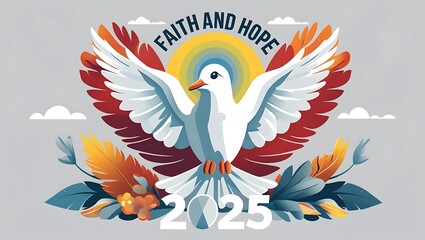 Obraz premium White Dove Soaring Faith And Hope Two Thousand Twenty Five