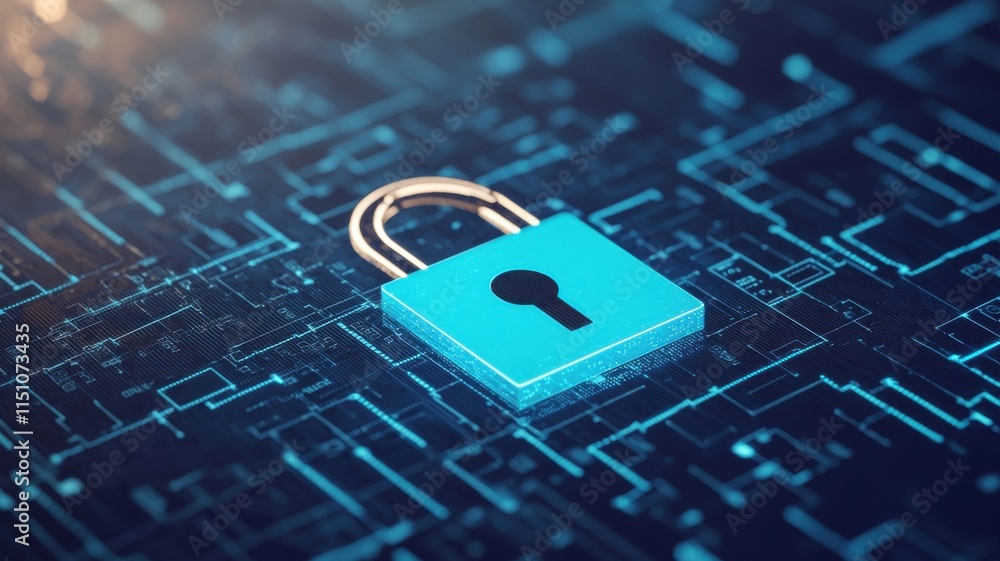Poster securing digital information cybersecurity practices online platforms infographic tech environment c