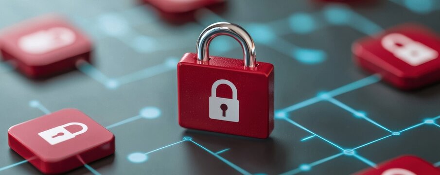 Cybersecurity measures digital networks graphic design virtual environment close-up protection concept