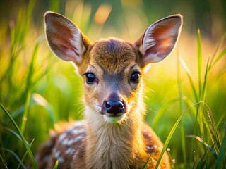 Fototapeta premium Beautiful Fawn Macro Close-up Wildlife Photography