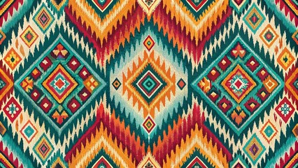 Beautiful Ikat Art, Ethnic Background, Handmade Motif, Design Elements