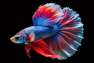 Fototapeta premium Betta Fish Underwater Drone Shot, Vibrant Colors, Dynamic Fins