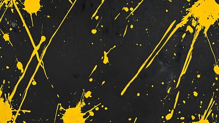 Naklejka premium Yellow paint splatters on black.