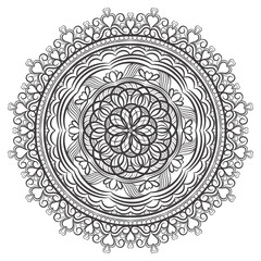 Elegant Mandala Design Featuring Delicate Floral Motifs and Ornamental Symmetrical Patterns in Intricate Detail