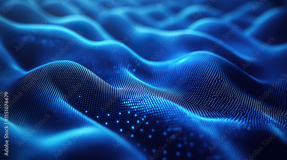 Poster fintech projects with bold blue background and linear pop art texture