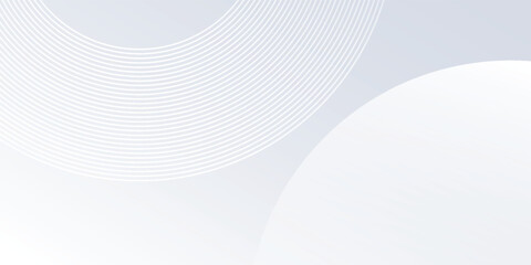 Modern white background with white circle lines. Digital future technology art abstract modern