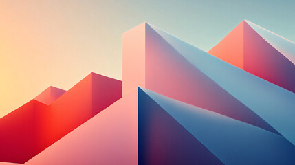 Angular shapes in dualtone gradients abstract design digital art modern environment aesthetic viewpoint