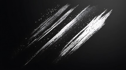 Obraz premium Four angled white powder streaks on black background.