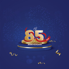 Elegant 85th anniversary design gold