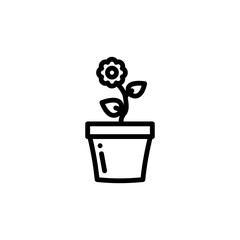 flower vase icon vector design template elegant style