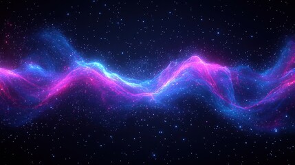 Obraz premium Abstract cosmic wave, pink and blue nebula.