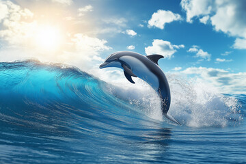 dolphin jumping in water