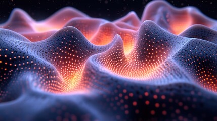 Fototapeta premium Abstract glowing particle wave.