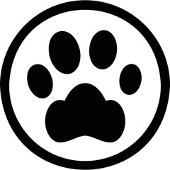 Simple vector icon of paws
