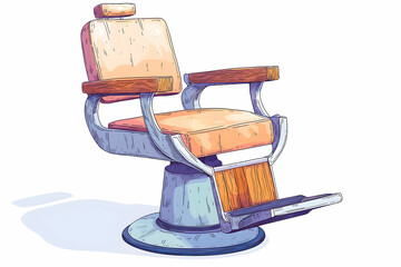 Vintage barber chair illustration with retro design highlighting comfort and style for barber shop decor and branding