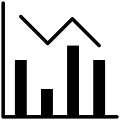 Graph Glyph Icon, Business Infographic Glyph Icon, Growing Graph Glyph Icon, Statistic Graph.
