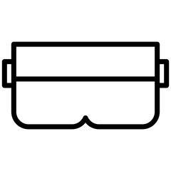 Safety Goggles Icon, Black And White Outline Icon Vector