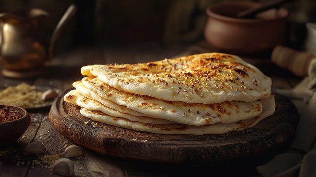 Photorealistic Presentation of Freshly Baked Kerak Telor on Wooden Plate in Natural Lighting