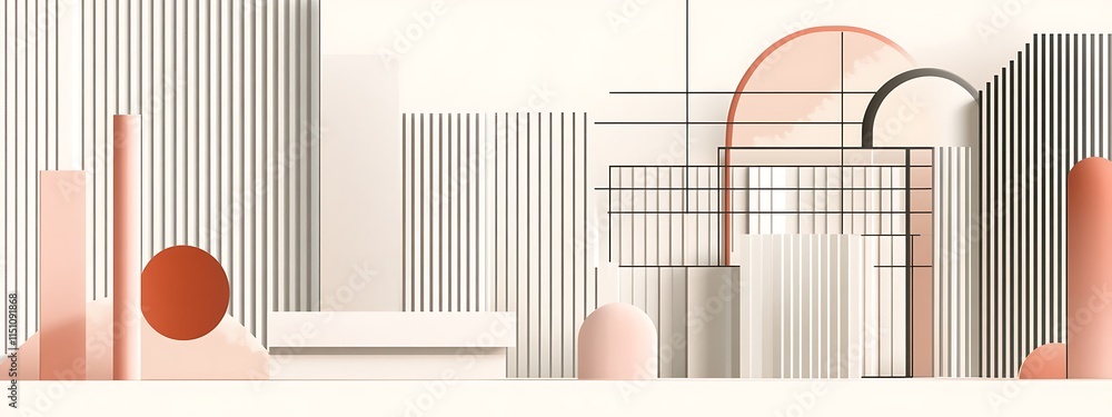 Poster minimalist geometric 3d render.