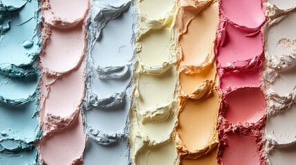 Colorful Cosmetic Makeup Swatches Displayed Vertically