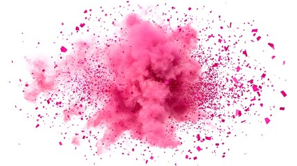 Pink Confetti Explosion with Fuchsia Cloud Burst
