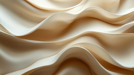 Obraz premium Abstract Beige Fabric Waves Flowing Softly