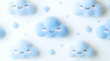 Happy Blue Clouds and Stars Baby Design