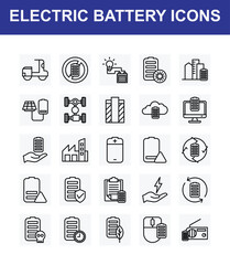 Electric battery icon collections