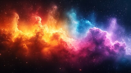 Obraz premium Cosmic Nebula Colorful Cloudscape Interstellar Dust Stars
