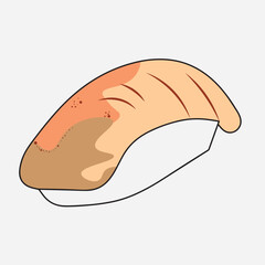 Aburi Salmon sushi flat style vector illustration