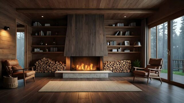 living room with fireplace