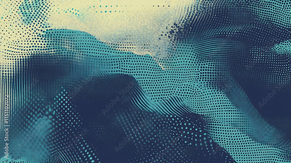Poster abstract grid waves.