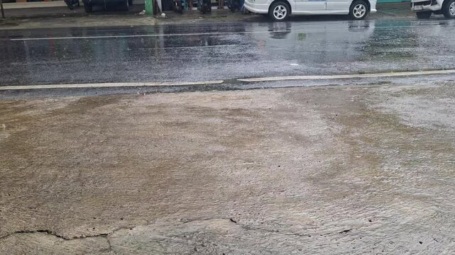 On the highway when it rains