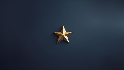 Obraz premium A Gold Star on a Dark Blue Background