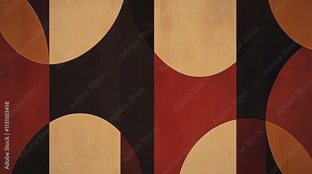 Poster geometric pattern with warm colors.