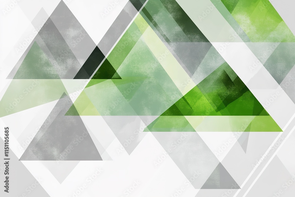 Aufkleber abstract geometric vector with overlapping transparent triangles in shades of green and gray