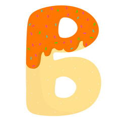 English donut letters cute clipart 