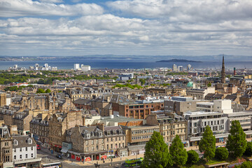 The view from Edinburgh Castle to the New Town. Edinburgh. Scotland