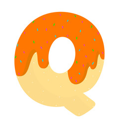 English donut letters cute clipart 