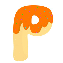 English donut letters cute clipart 